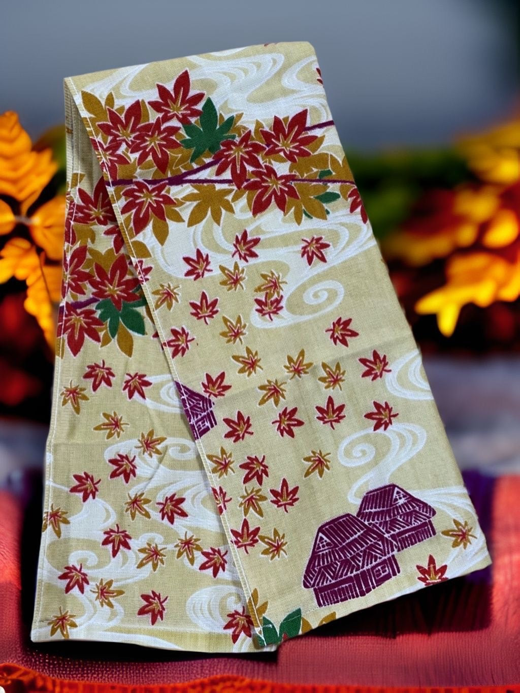 Tenugui（Japanese Hand towel）Autumn leaves